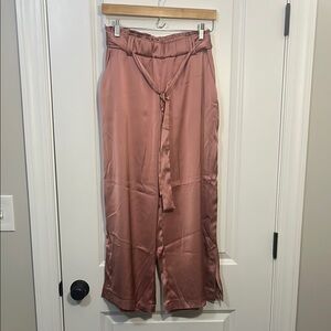Pink flowy silky pants
